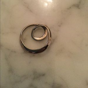 Freeform circle pendant sterling